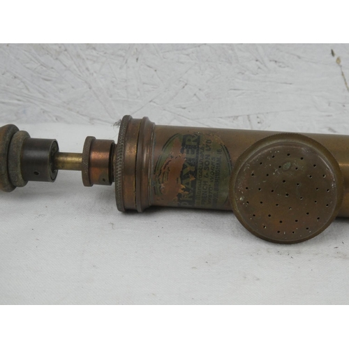 170 - A vintage T French & Sons brass bicycle pump.