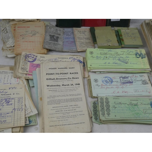 175 - An interesting lot of vintage cheque books, receipts, bank books etc.