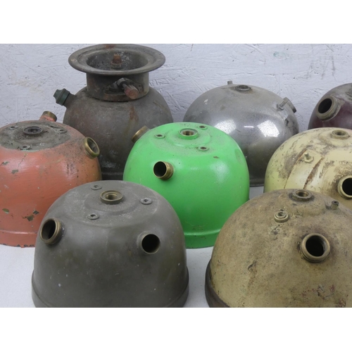 182 - A large collection of vintage Tilley and Bialaddin oil lamp tanks.