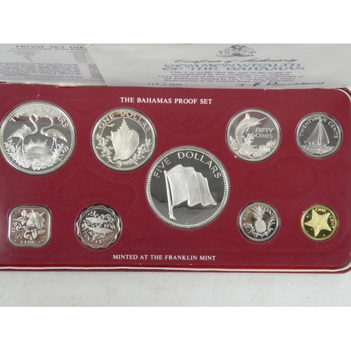 219 - A cased Franklin Mint 'The Bahamas Proof Set' presentation coin set.