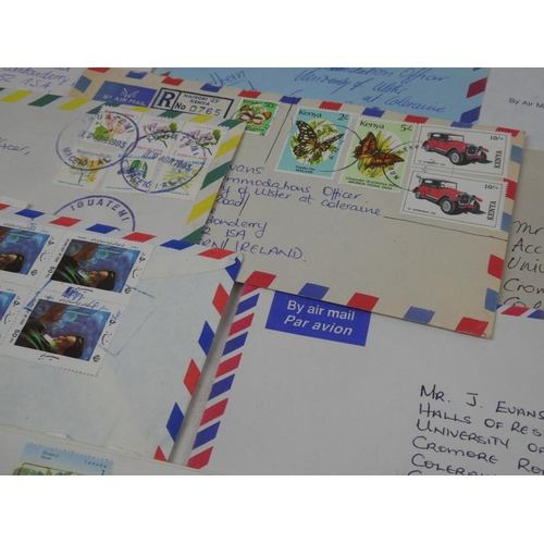 220 - A lot of vintage air mail envelopes and other used postage stamps.