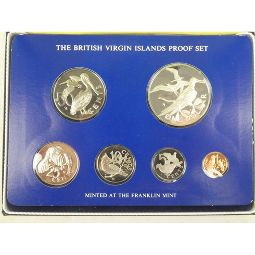 221 - A cased Franklin Mint 'The British Virgin Islands Proof Set' presentation coin set.