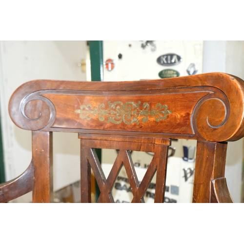 274 - A stunning antique 1st class cruise ship chair, with brass plaque, numbered 106, measuring 86cm.