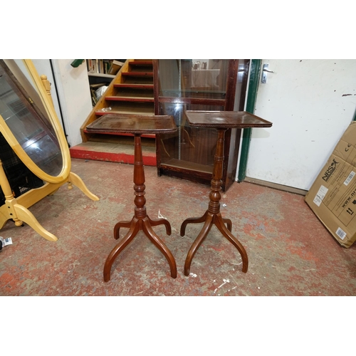 288 - A stunning pair of antique/ Georgian lamp tables. Measuring 79cm.