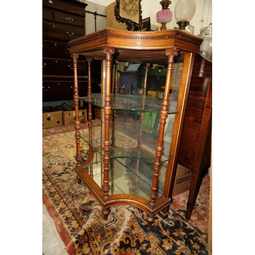 330 - A superb antique Howard & Sons display cabinet with mirror top and gilt detail, measuring 83cm x 38c... 