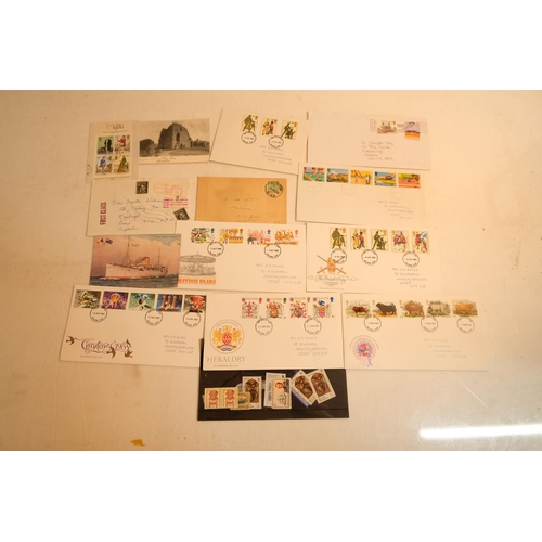 417 - A lot of Royal Mail First Day Covers, stamps, postcards etc.