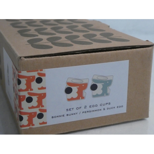 445 - A boxed Orla Kiely pair of bunnykin's eggcups.