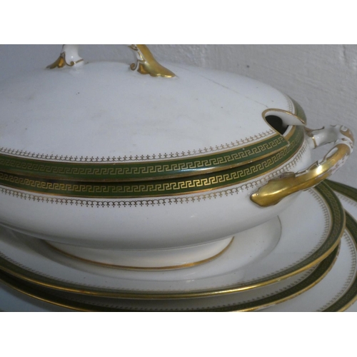 453 - A Limoges France dinner ware set including platters, lidded tureens and more, some pieces a/f.