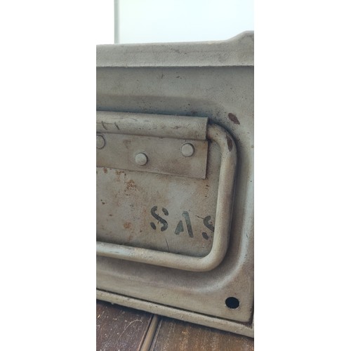 70 - A vintage Riot military ammo box, measuring 19cm x 49cm.