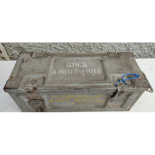 70 - A vintage Riot military ammo box, measuring 19cm x 49cm.