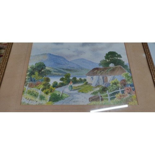 130 - A framed painting of a rural scene signed by artist L.S.Smyth, measuring 40cm x 33cm including frame... 