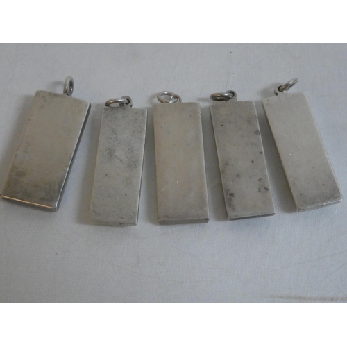 476 - Five Sterling Silver ingots, weighing 158g.