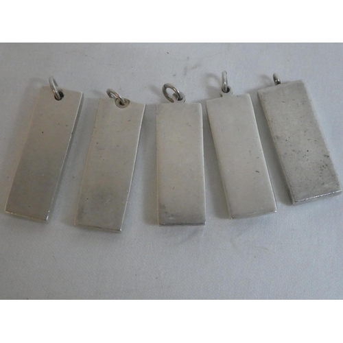 477 - Five Sterling Silver ingots, weighing 154g.