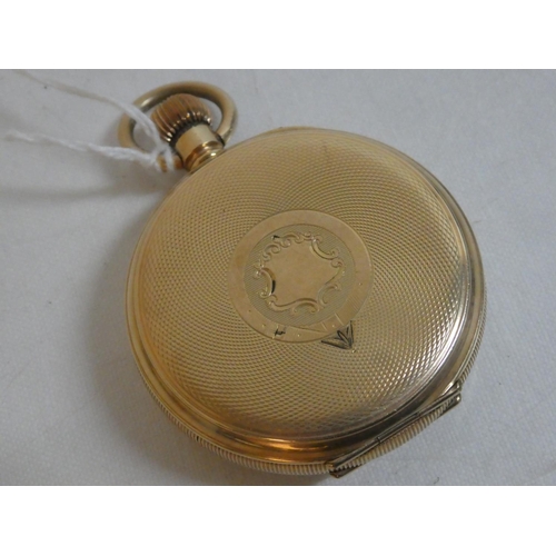 480 - An antique Waltham 'Moon' gold plated pocket watch.