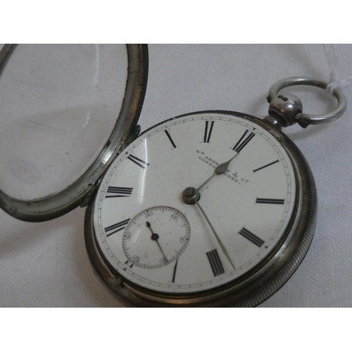 481 - An antique William Andrews & Co, Londonderry Sterling Silver pocket watch.