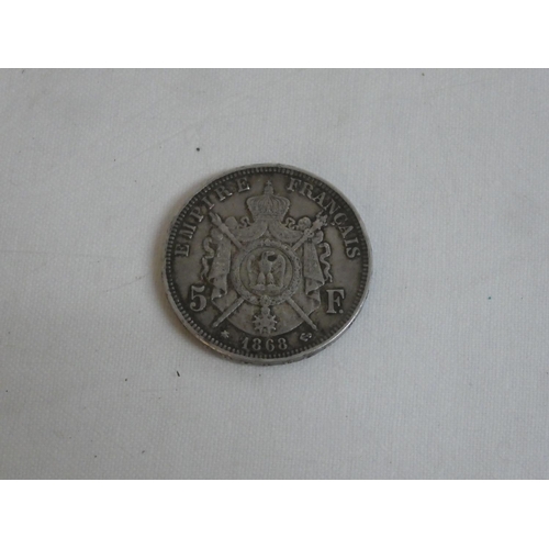 489 - An Empire Francais 5 centimes 1868 Napoleon III coin.