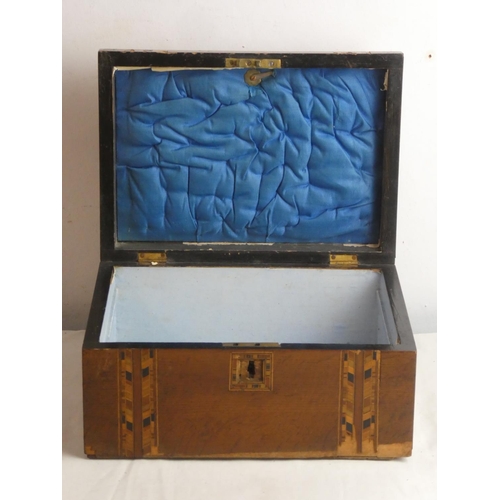 70 - An antique walnut and inlay box for restoration.