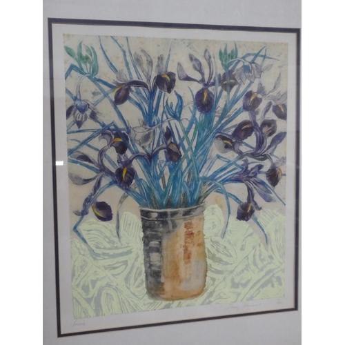 156 - 2 framed limited edition floral prints, signed, titled & numbered by the Artist, Jenny Devereux, 68c... 