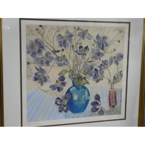 156 - 2 framed limited edition floral prints, signed, titled & numbered by the Artist, Jenny Devereux, 68c... 