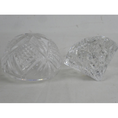 166 - 2 Waterford Crystal paperweights.