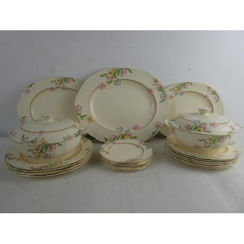 243 - A vintage Alfred Meakin - Royal Marigold dinner plates, platters, tureens etc.