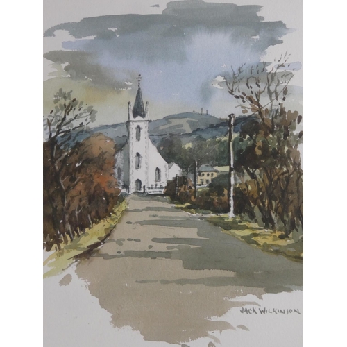 287 - A framed watercolour 'St Patrick's Chapel, Loughgiel' by local Irish artist Jack Wilkinson, measurin... 