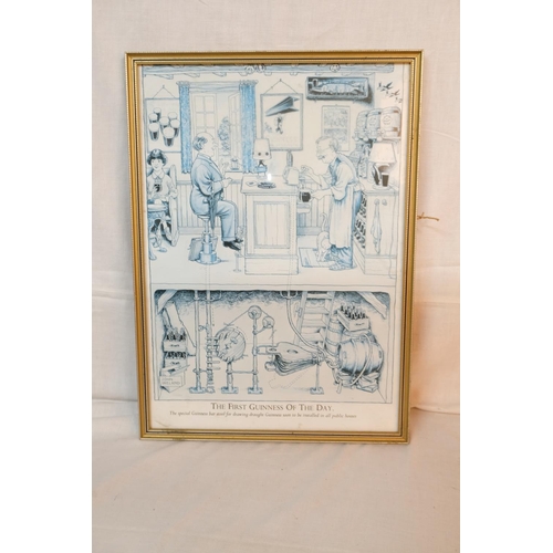 558 - A gilt framed print 'The First Guinness of the Day - The Special Guinness Bar Stool for Drawing Drau... 