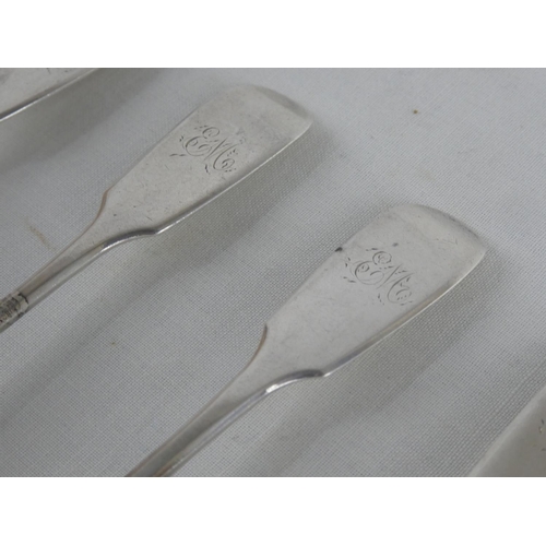 204 - A stunning set of 6 antique Irish Silver teaspoons, each monogrammed, dated 1866, produced by John S... 