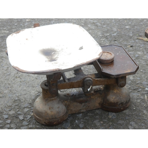 7 - A large vintage shop scales, weights and more.