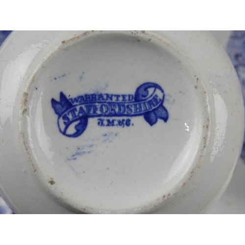 74 - Seven Spode blue and white patterned bowls, assorted cups and more.