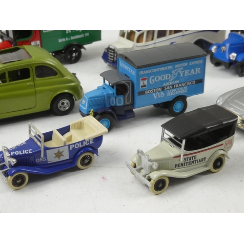 78 - A collection of model cars including Corgi 007 Aston Martin, a Corgi Persil wagon, a Corgi W Alexand... 