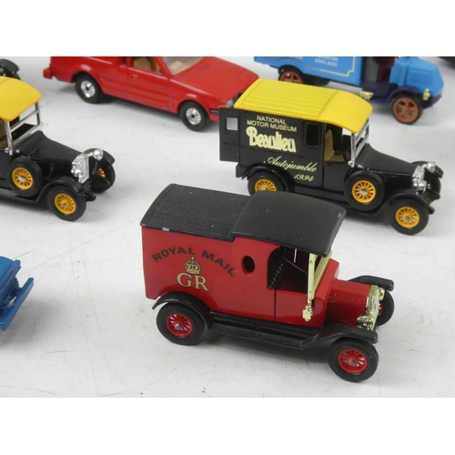 83 - A collection of model trucks including Matchbox, Lledo, Corgi Royal Mail van and more.