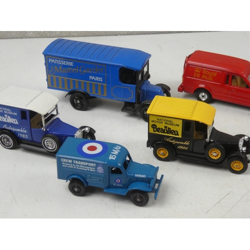 83 - A collection of model trucks including Matchbox, Lledo, Corgi Royal Mail van and more.