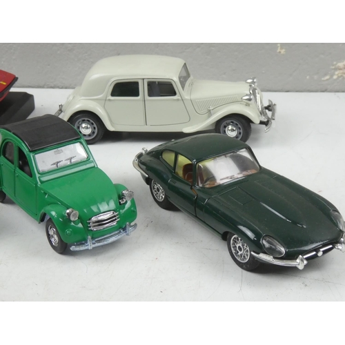 88 - A Tonka Citroen 2cv toy car,  Majorette Jaguar E type model car and more.