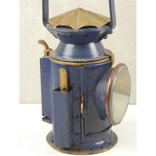 91 - An antique railway lantern.