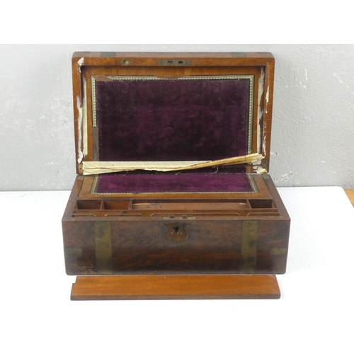 109 - An antique walnut writing box for restoration.