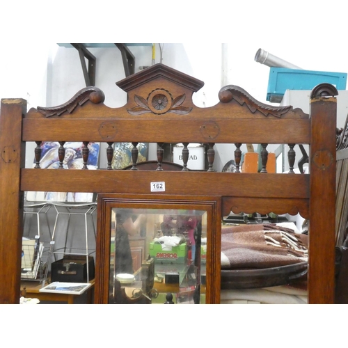 162 - An antique mirror back hall stand. (a/f)