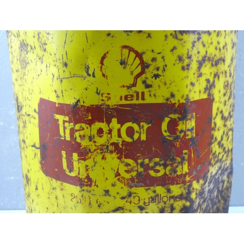 167 - A large vintage Shell Tractor Oil can.