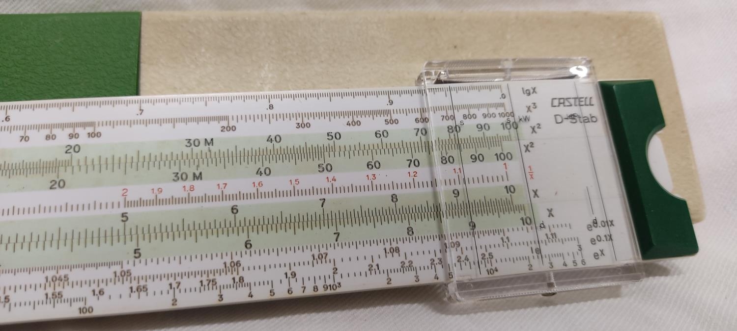 A lot of assorted vintage rulers including a leather cased 12