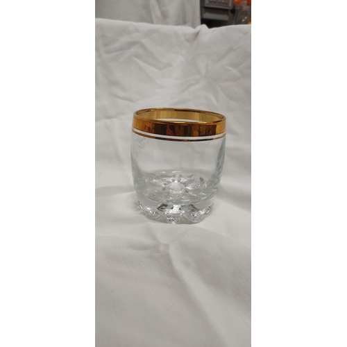 Two sets of Pasabahce Turkish glassware.