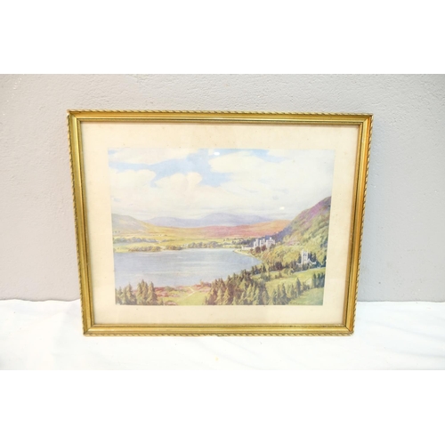 513 - A framed picture of a lake scene by artist D. O'Neill.