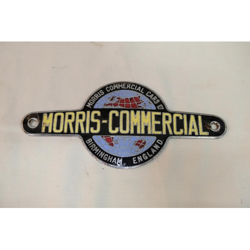 A Morris-Commercial car badge.