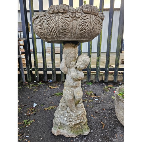 70 - A large Cherub garden bird bath/ planter.