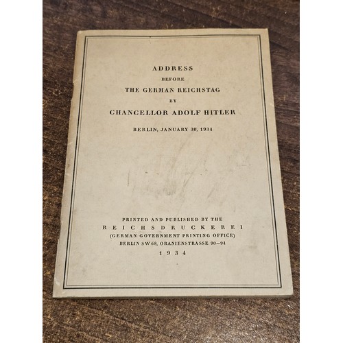 'Address before the German Reichstag by Chancellor Adolf Hitler