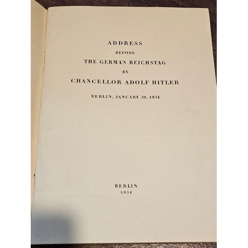 'Address before the German Reichstag by Chancellor Adolf Hitler ...