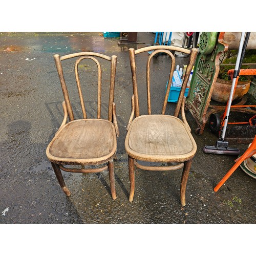 538 - A pair of vintage bentwood Bistro chairs.