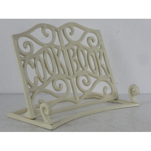 68 - A cast iron cookbook stand.