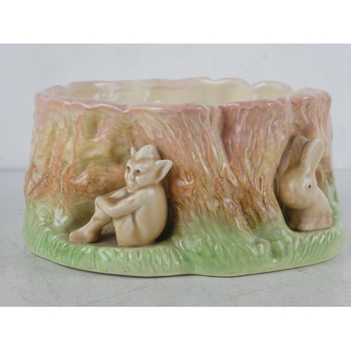 69 - A large vintage Sylvac bowl with pixie figures.