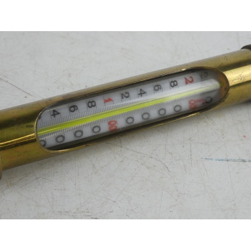 74 - A brass thermometer by The G S I Co Ltd, Glasgow.