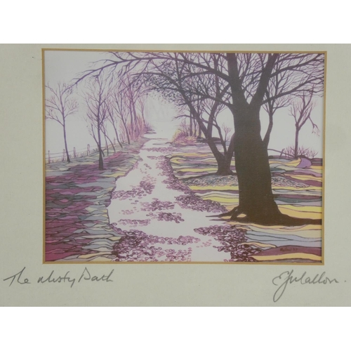 76 - A framed picture 'The Misty Path' signed & titled by the Artist.